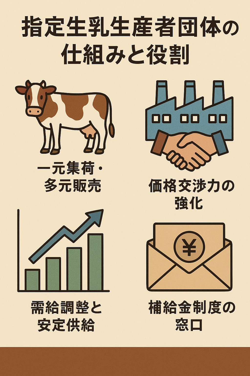 指定生乳生産者団体による生乳の集荷・販売の流れ