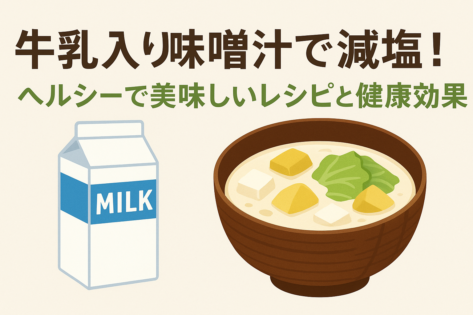 Miso soup with milk for a healthy fusion recipe rich in calcium and umami flavor