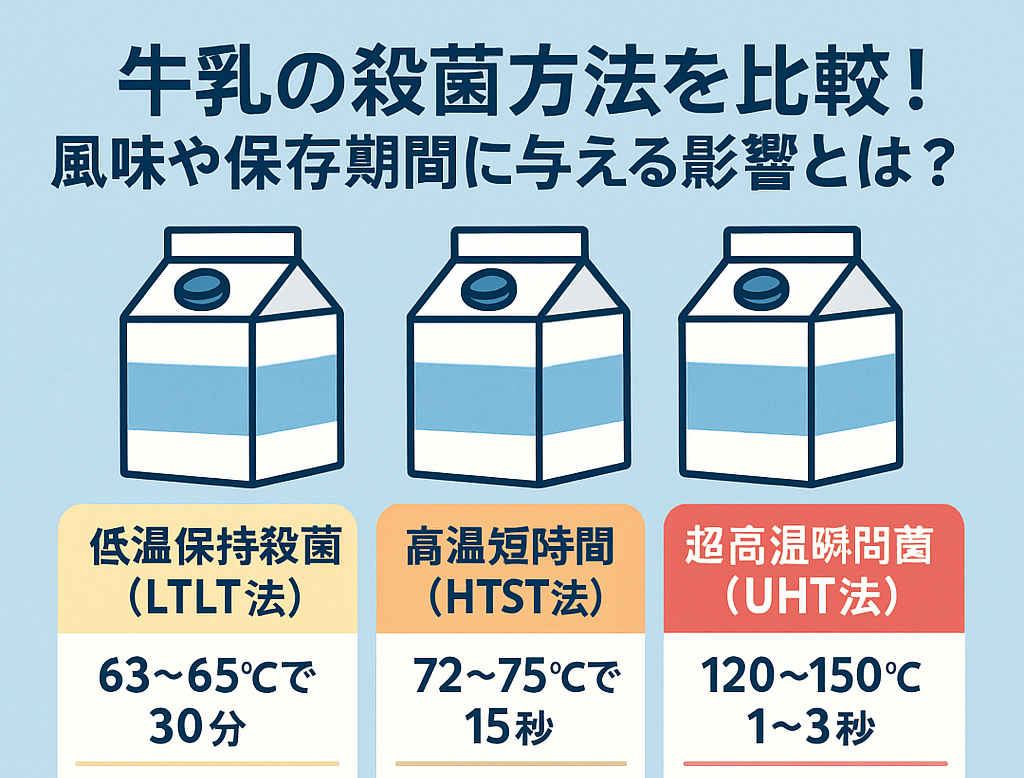 牛乳の殺菌方法を比較