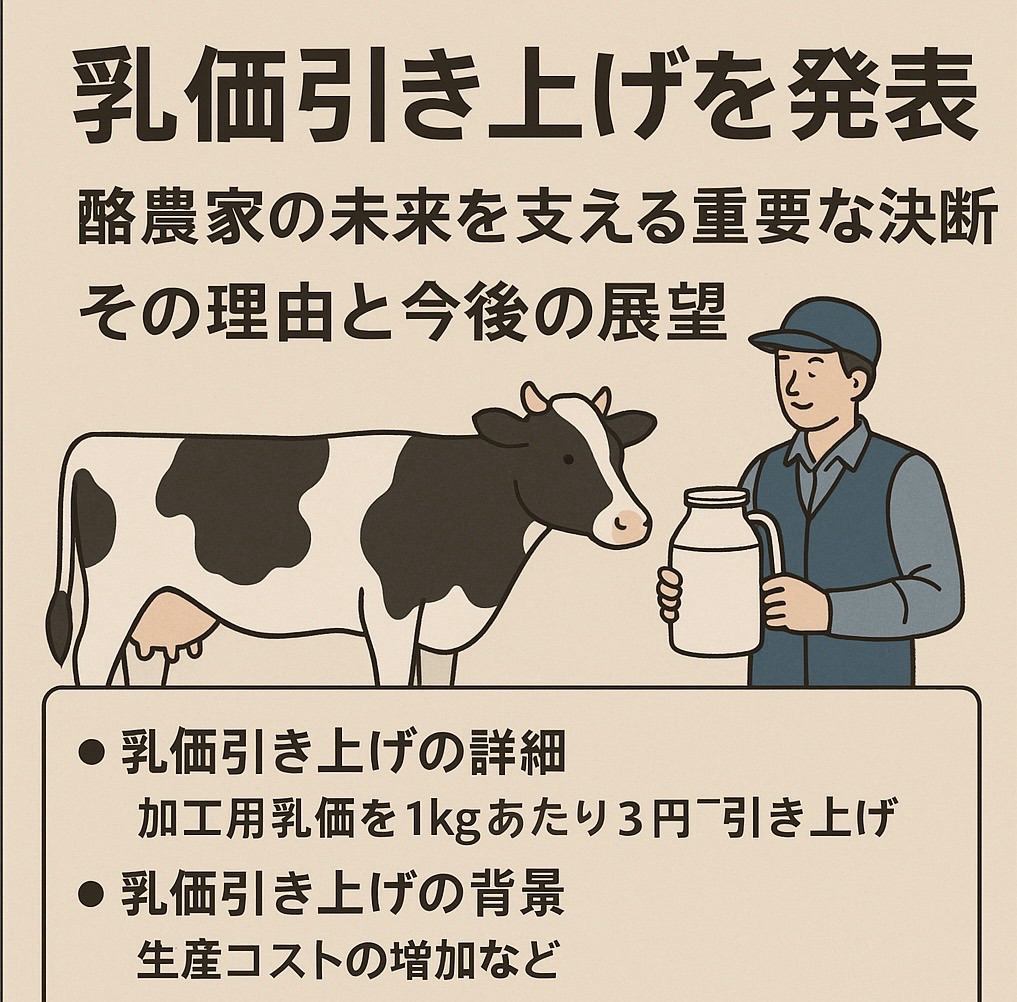 ホクレン乳価引き上げ 2025年 酪農家支援