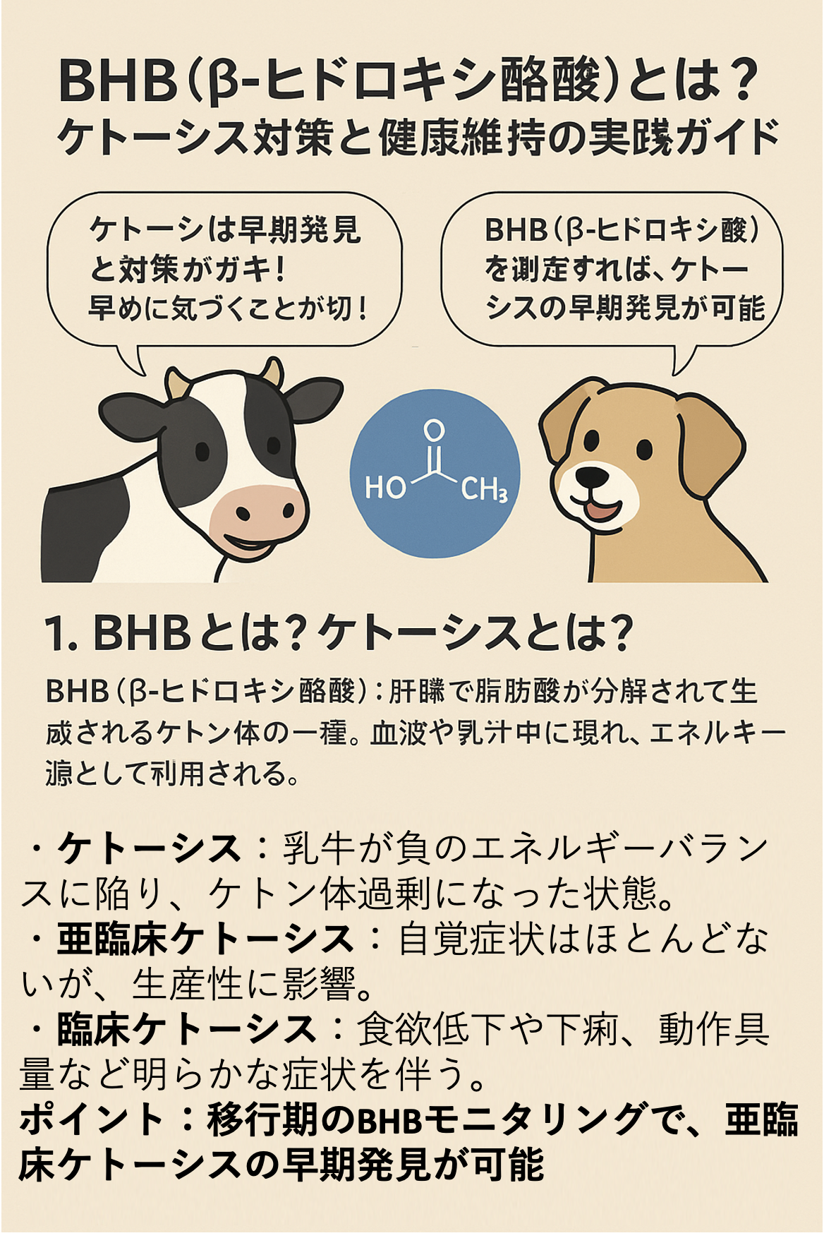BHBとケトーシスの早期発見ガイド:移行期乳牛の健康管理