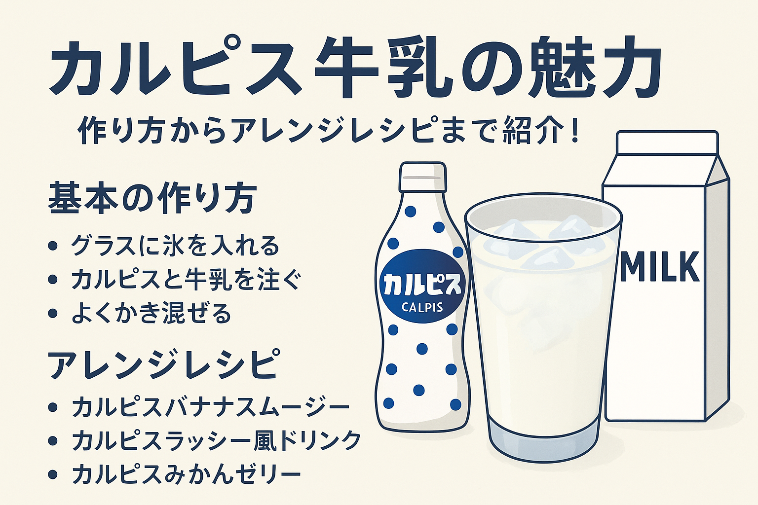 Calpis milk drink made by mixing fermented lactic acid beverage with fresh dairy milk