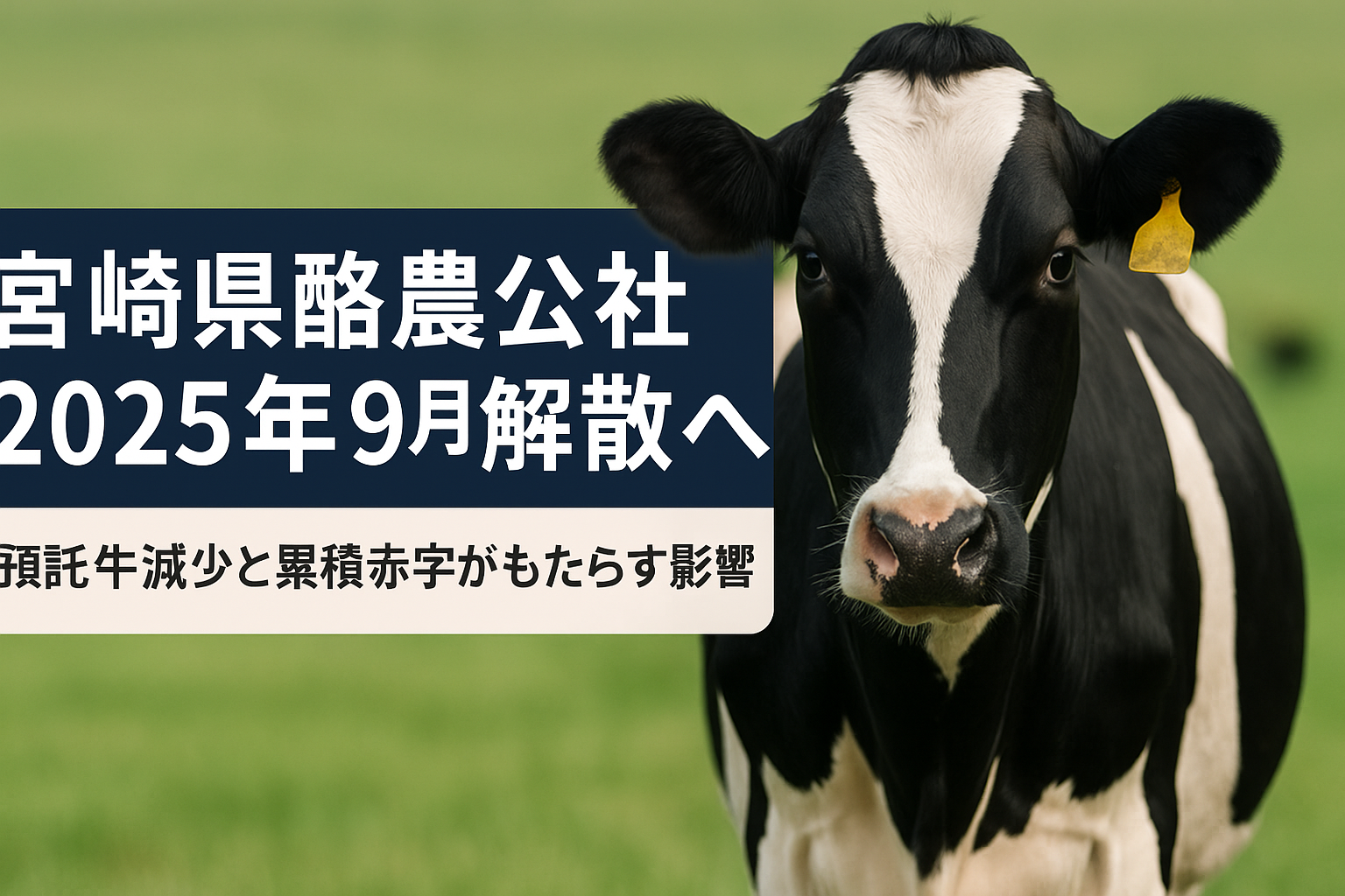 宮崎県酪農公社解散による酪農業界への影響と預託牛育成の現状