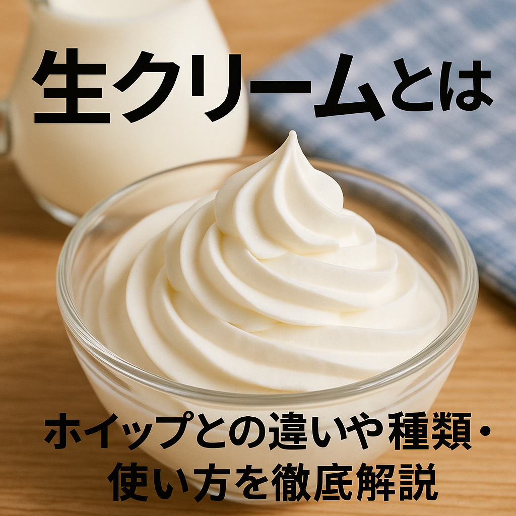 生クリームと泡立て器、ケーキ用ホイップのイメージ