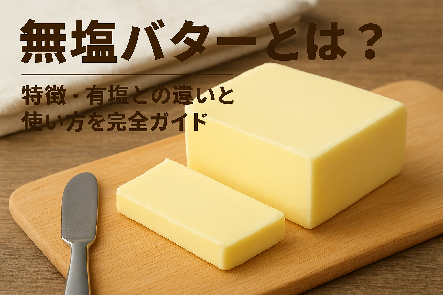 無塩バターとは?特徴・有塩との違いと使い方を解説するアイキャッチ画像