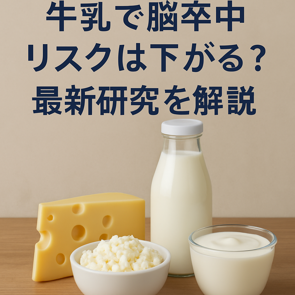 牛乳やヨーグルト、チーズなど乳製品が脳卒中リスク低下に与える影響を解説するイメージ
