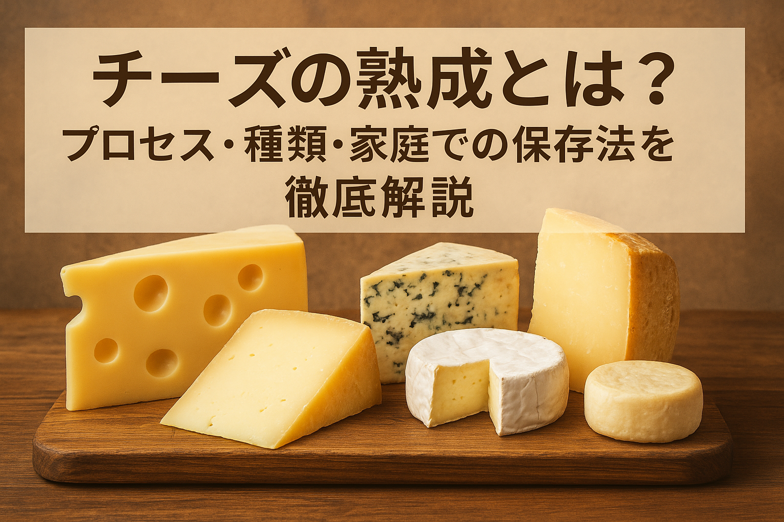 チーズの熟成とは？種類・プロセス・家庭での保存方法を解説するアイキャッチ画像