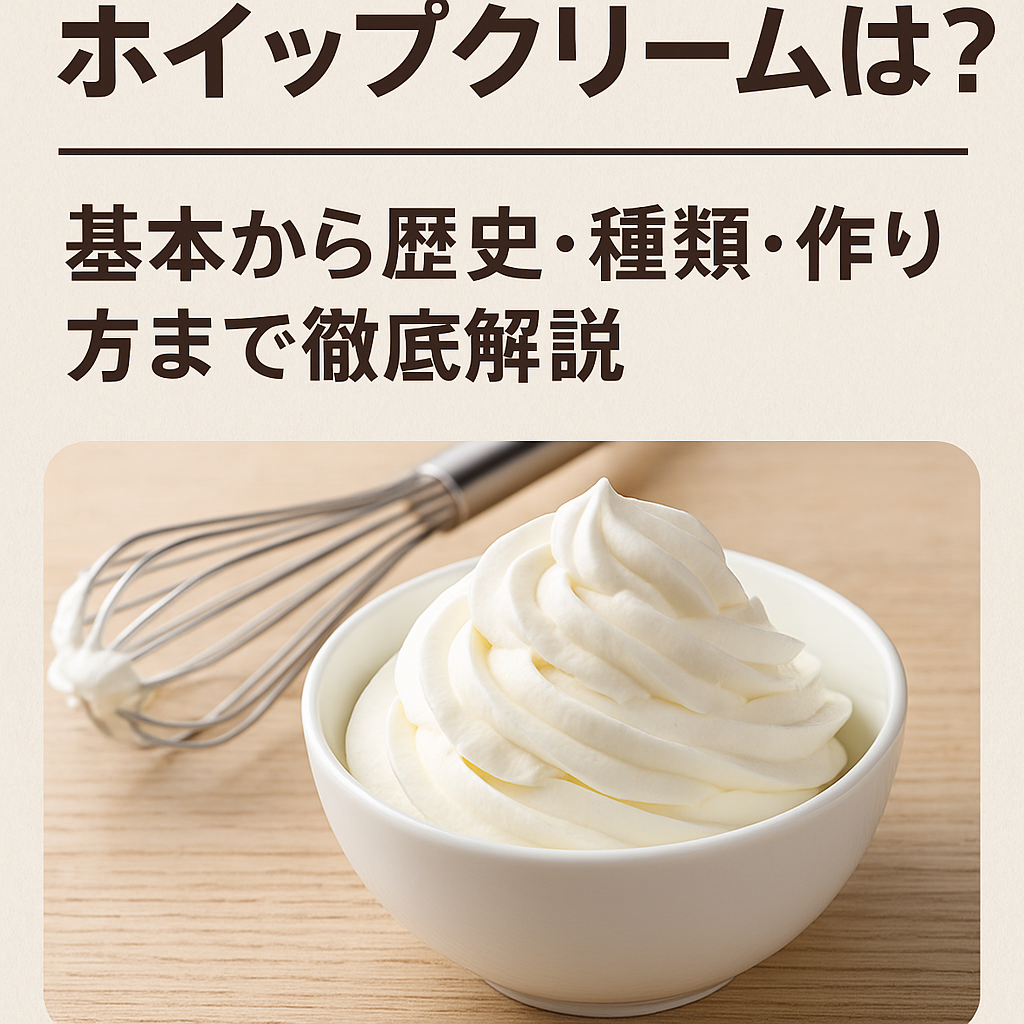 ホイップクリームの泡立てた写真、ケーキやデザート用トッピングイメージ