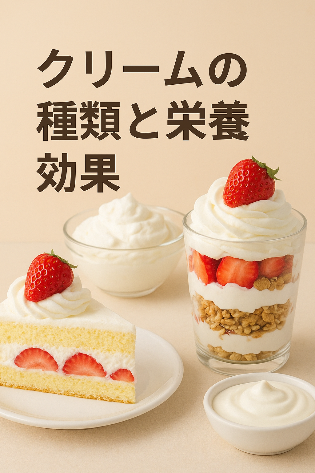 クリームの種類と栄養効果を解説｜生クリーム・ホイップクリーム・低脂肪クリームの違いと使い分け
