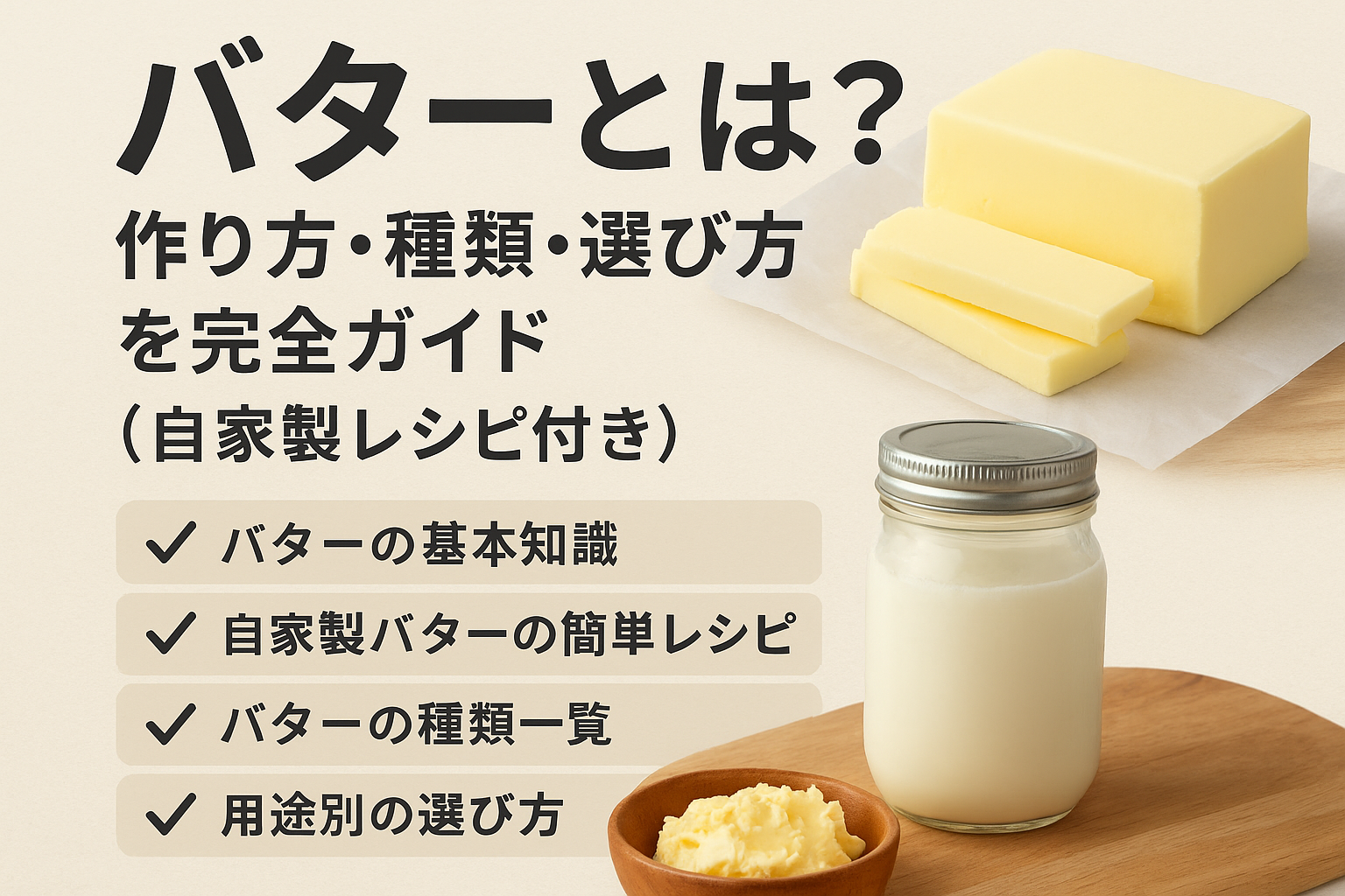 バターの種類と自家製レシピイメージ