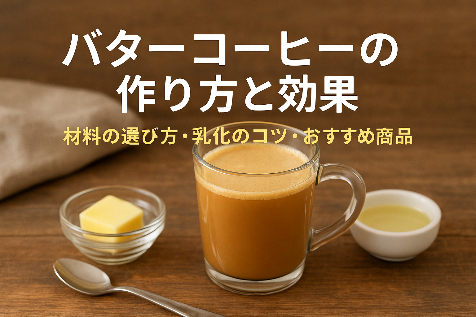 バターコーヒーの作り方と効果｜グラスフェッドバターとMCTオイルを使ったレシピ