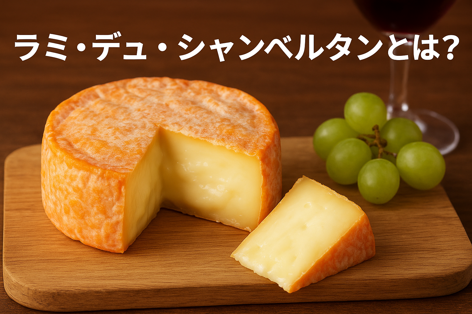 ラミ・デュ・シャンベルタンのチーズと赤ワインのテーブル写真