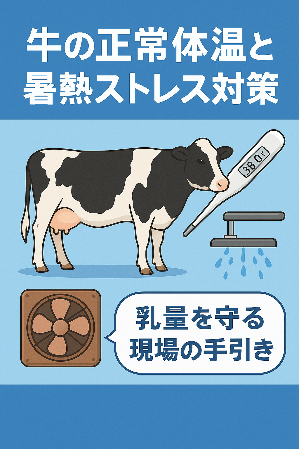 牛の正常体温と暑熱ストレス対策｜乳量を守る酪農現場の手引き