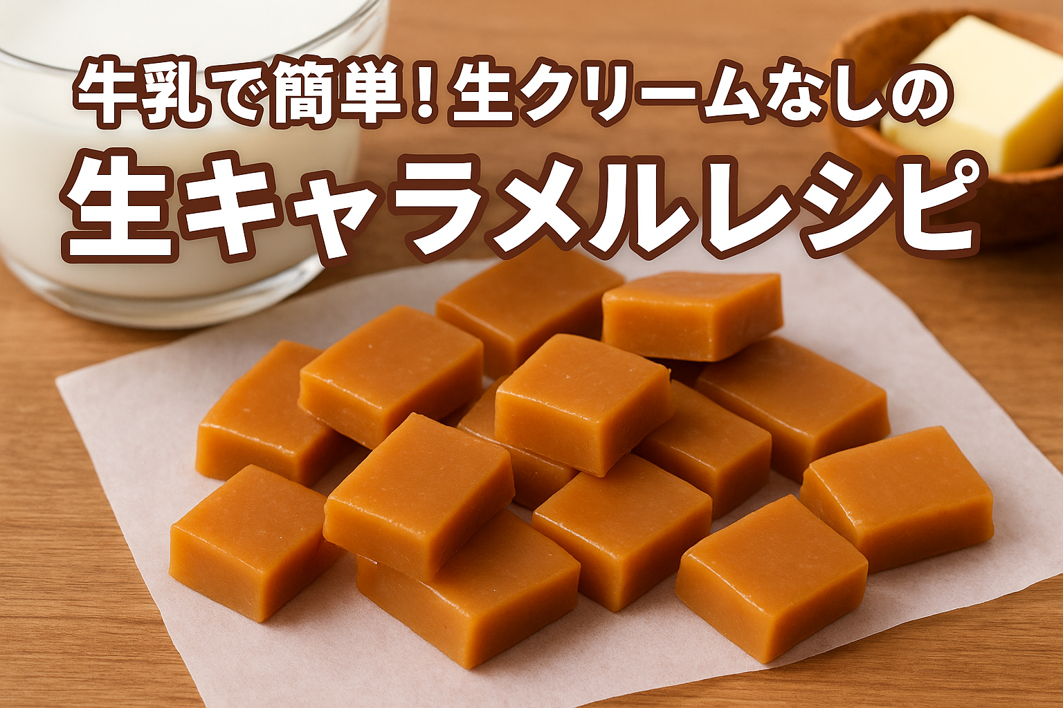 牛乳で作る簡単生キャラメルレシピ｜生クリームなしで手作りできる濃厚スイーツ