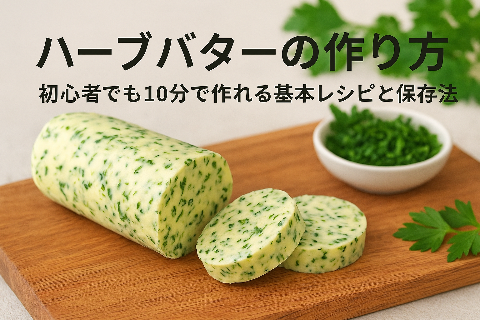 自家製ハーブバター 作り方｜パセリ・ディル・にんにく・レモンを混ぜた棒状ハーブバター（簡単10分・保存法付き）