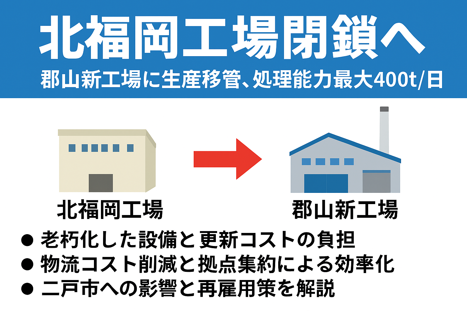 全酪連北福岡工場閉鎖と郡山新工場移管のニュース解説