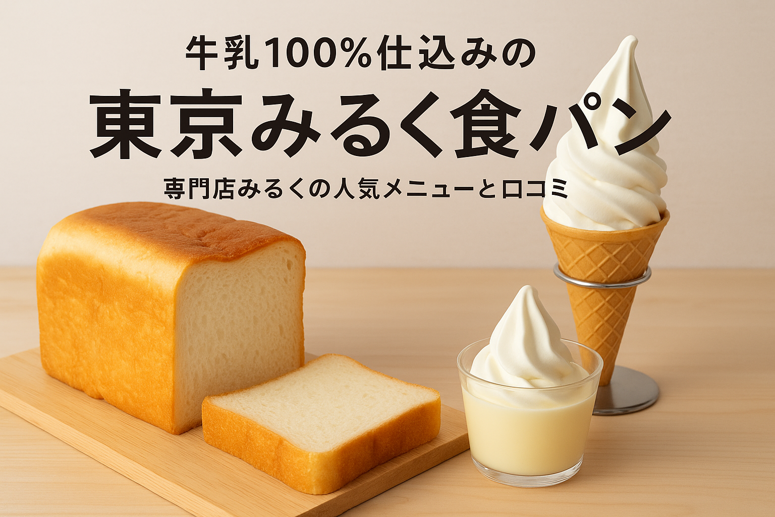 牛乳100％仕込みの東京みるく食パンとソフトクリーム・プリン｜専門店みるくの人気メニュー