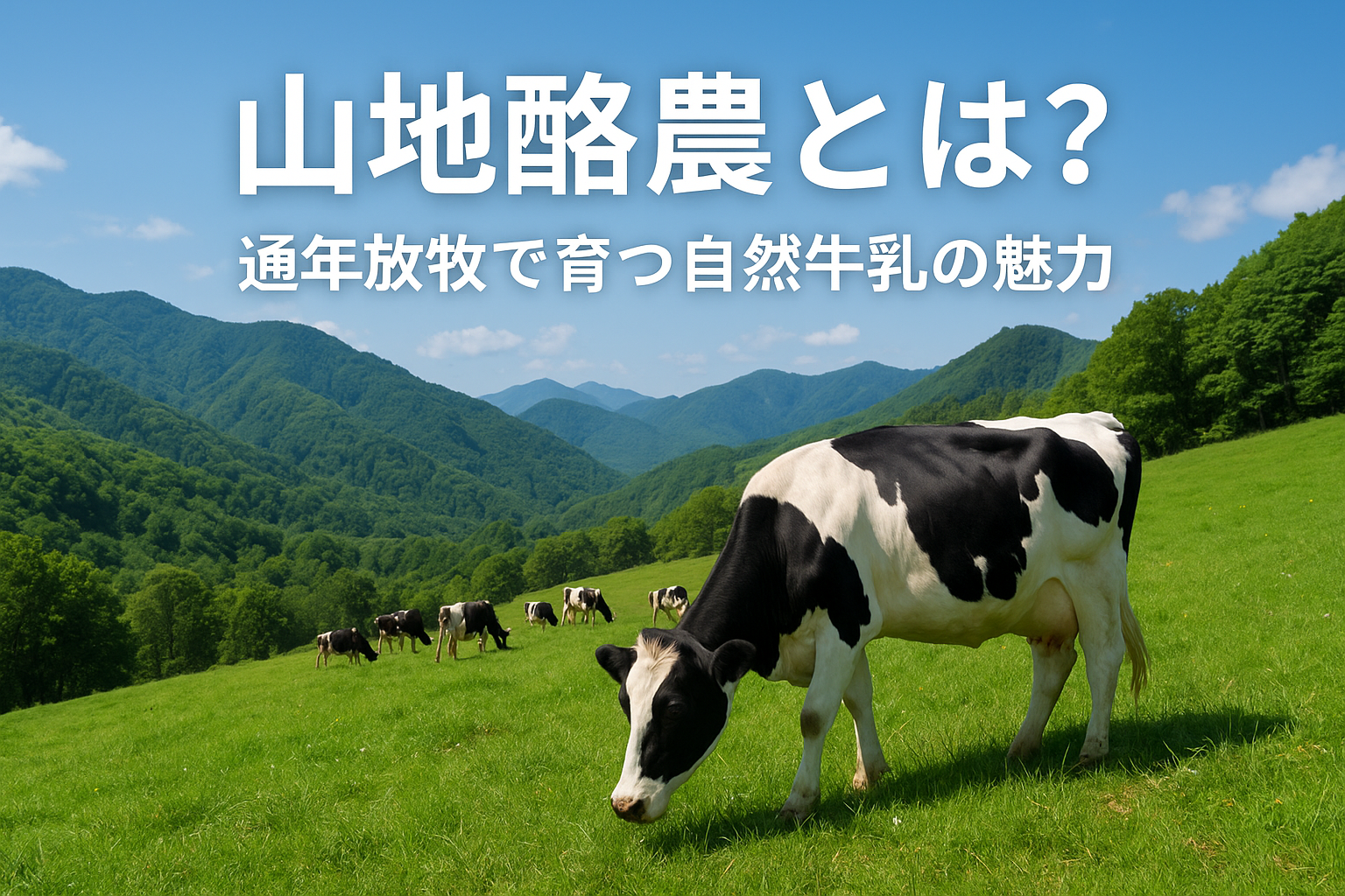 山地酪農 放牧牛と野草 牛乳とチーズの自然な風景
