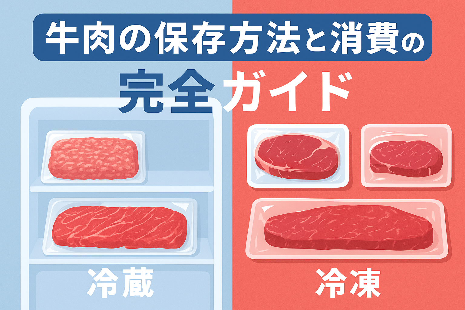 牛肉の保存方法と消費期限ガイド｜冷蔵と冷凍の最適な保存テクニックをイラストで解説