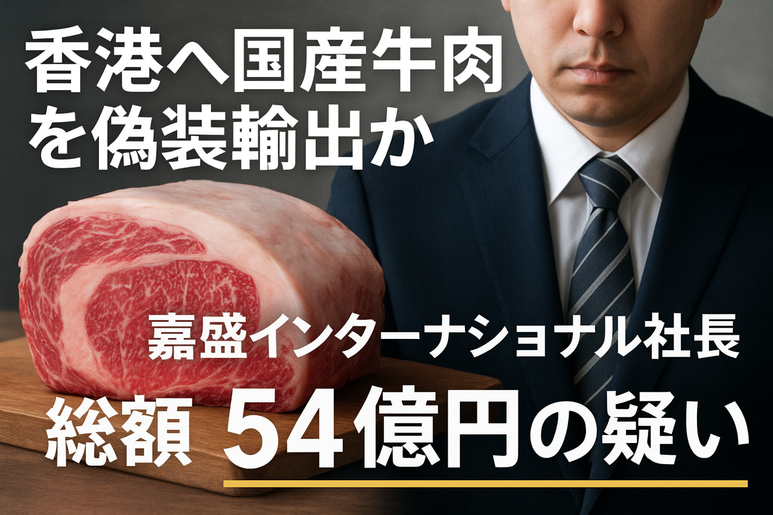 香港向け国産牛肉の不正輸出事件を解説する報道イメージ｜嘉盛インターナショナル社の偽装輸出と法的リスク