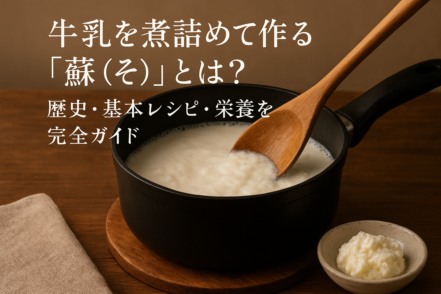 古代日本の乳製品「蘇（そ）」を鍋で煮詰めて作る様子｜牛乳を使った伝統的な再現レシピ