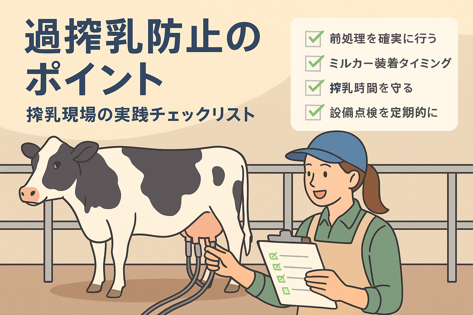 過搾乳による乳房炎を防ぐ搾乳現場の正しい手順とチェックリスト