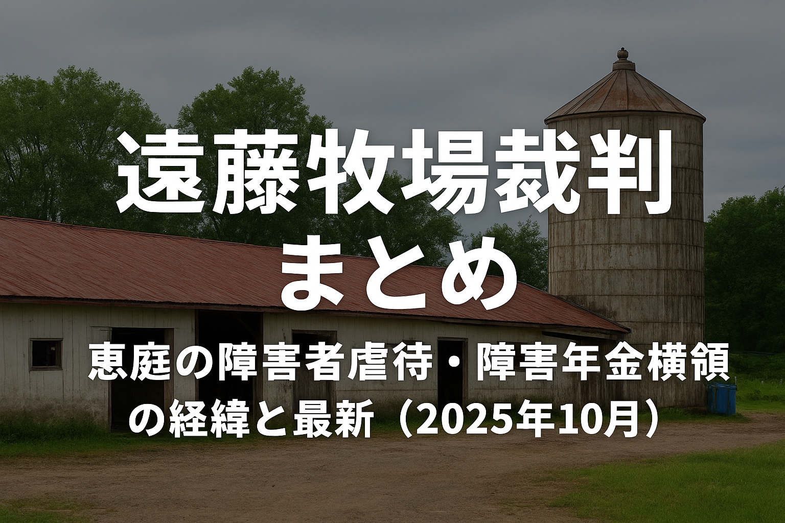 遠藤牧場裁判まとめ 恵庭市の障害者虐待と障害年金横領問題の最新動向を解説するニュース画像