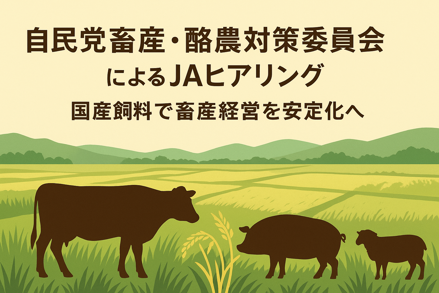 自民党畜産・酪農対策委員会によるJAヒアリング｜国産飼料導入と畜産経営安定化の取組を解説