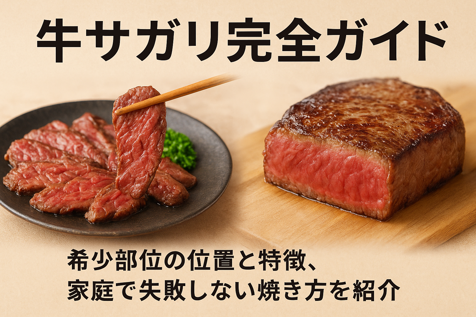 牛サガリの希少部位と美味しい焼き方、家庭での調理イメージ