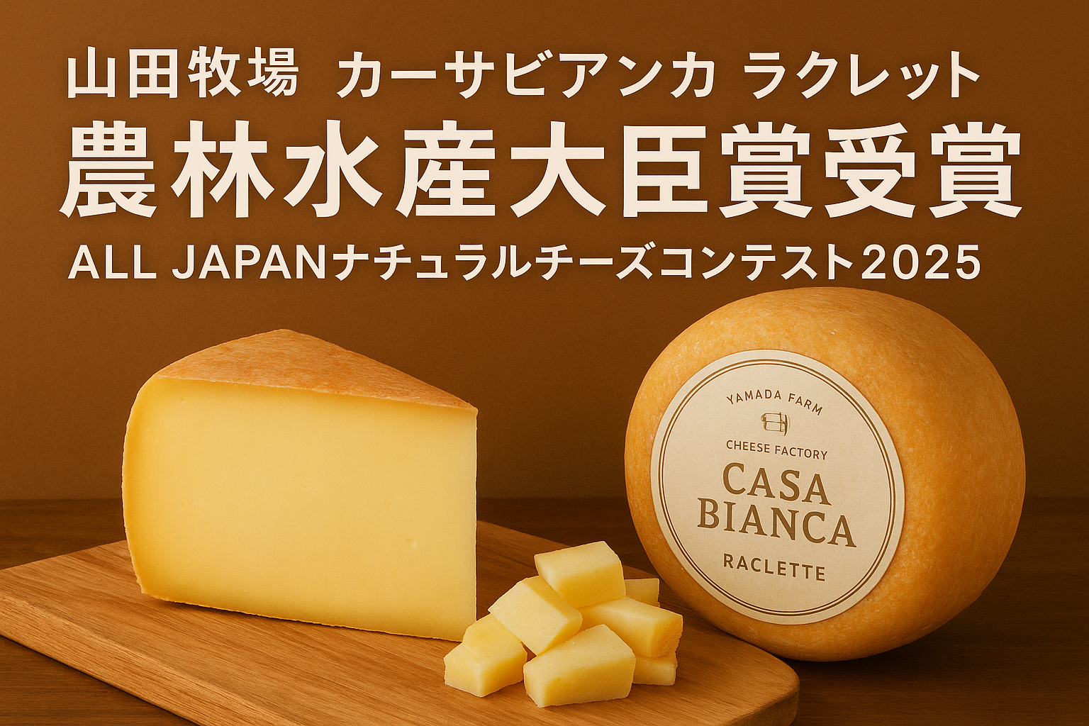 山田牧場 カーサビアンカ ラクレット（ジャージー牛乳）—ALL JAPANナチュラルチーズコンテスト2025 農林水産大臣賞受賞