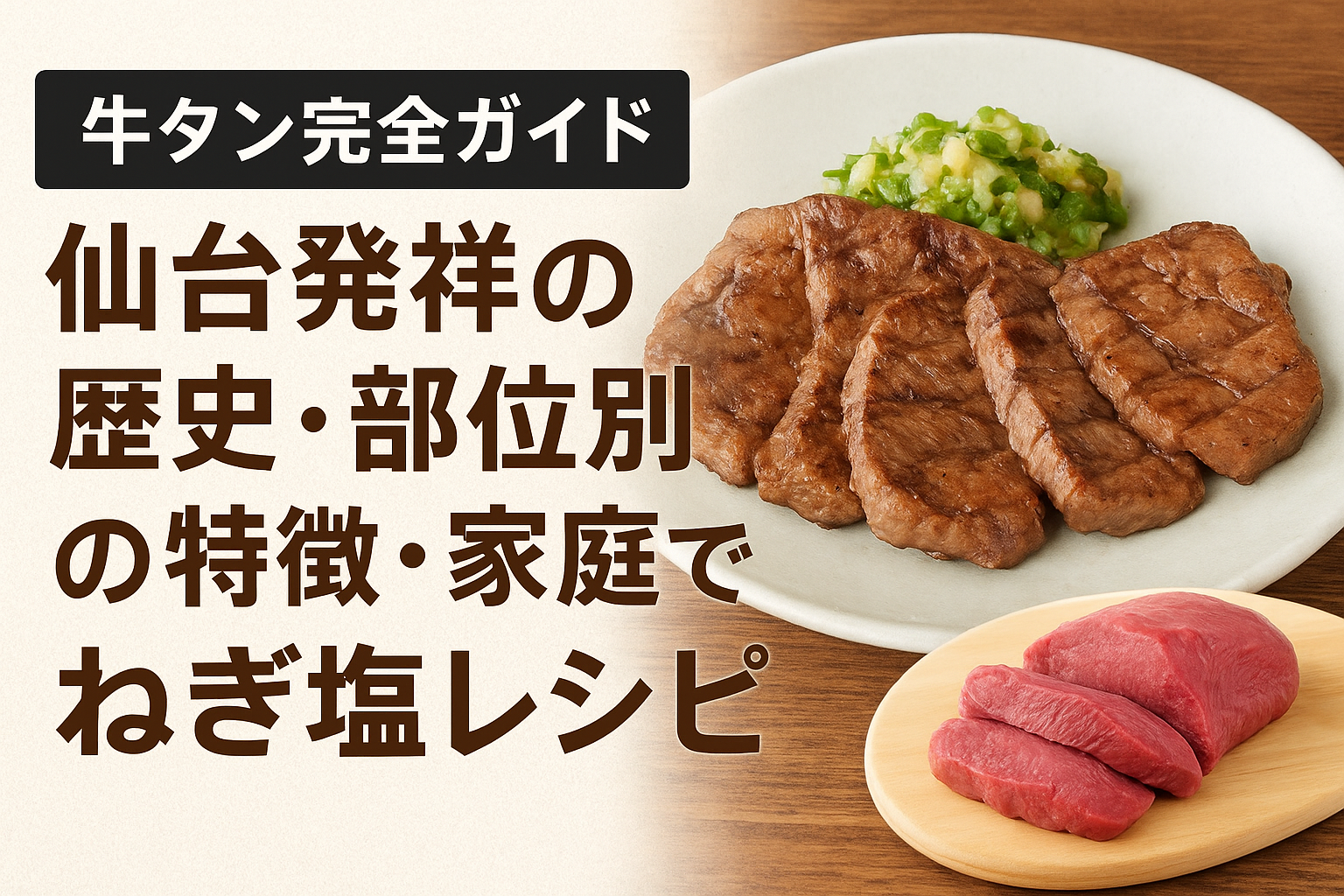 仙台牛タン 厚切り塩焼きとねぎ塩レシピの写真