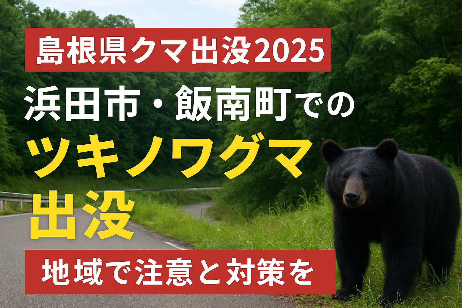 島根県浜田市と飯南町でのツキノワグマ目撃情報と秋季出没対策をまとめた2025年の最新状況