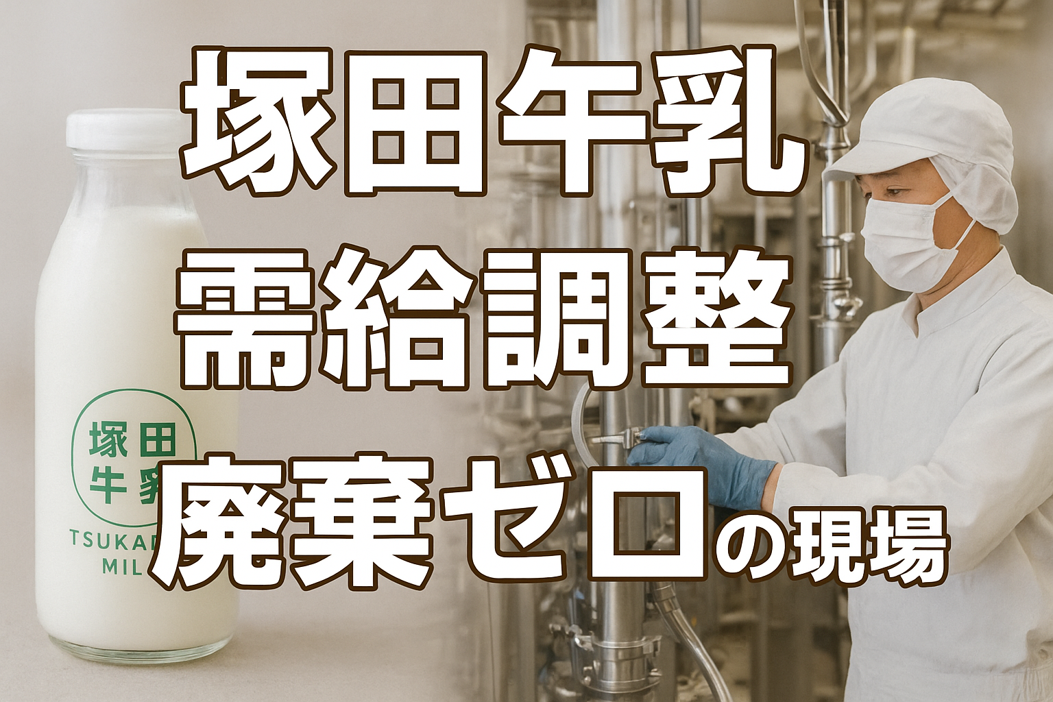 新潟・塚田牛乳の瓶牛乳と工場作業員、生乳需給調整と廃棄ゼロの取り組み