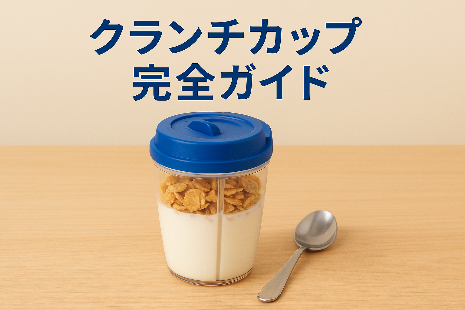クランチカップ（Crunch Cup）ポータブルシリアルカップ製品イメージ：内側にシリアル、外側にミルクを分ける二重構造で通勤・外出先でもサクサクを保つカップ