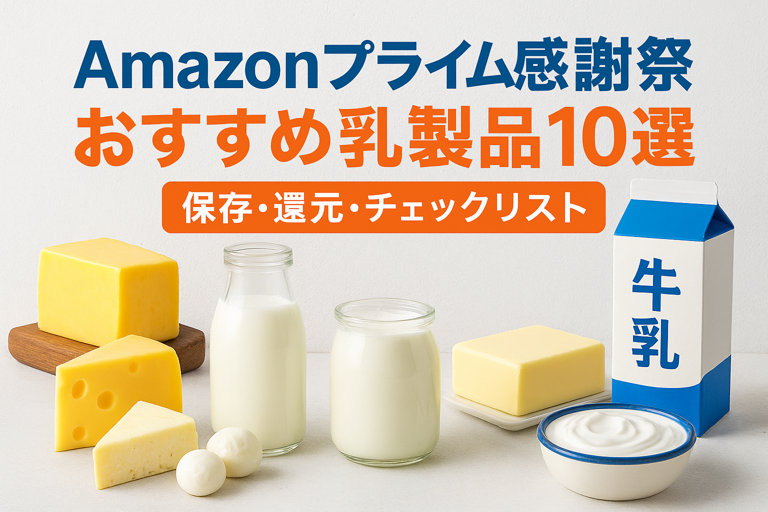 Amazonプライム感謝祭おすすめ乳製品10選｜チーズ・バター・牛乳・ヨーグルトの保存とまとめ買いガイド