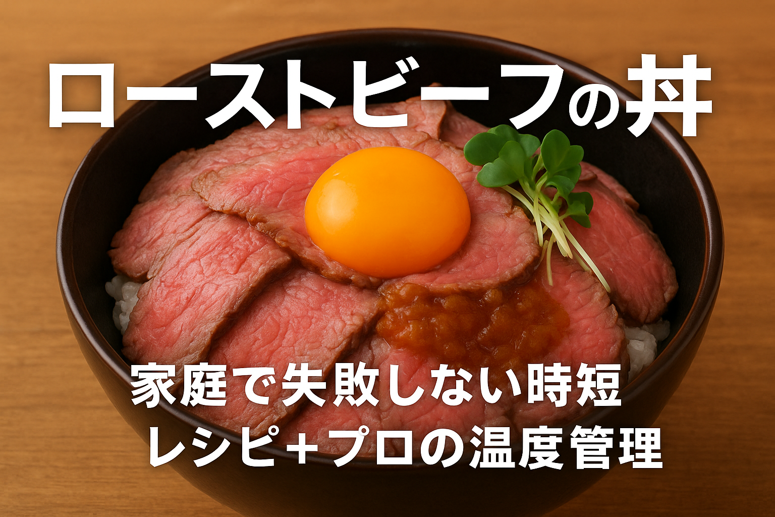 ローストビーフ丼（卵黄・おろし玉ねぎソース）｜家庭で失敗しない時短レシピと温度管理
