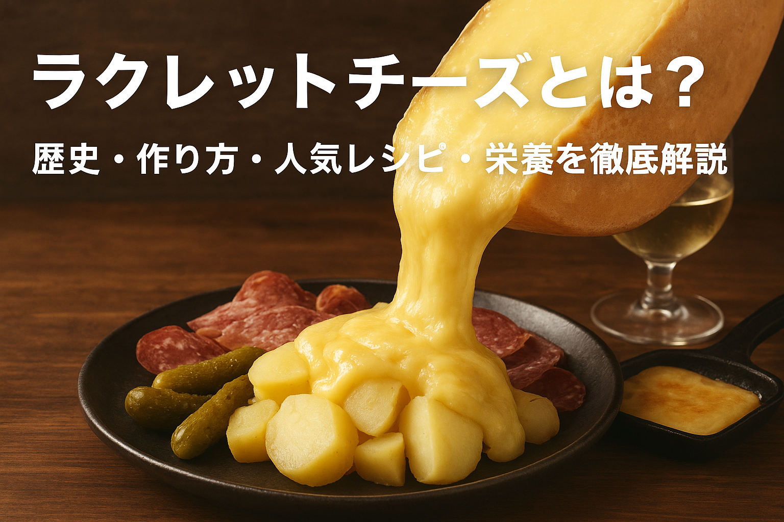 ラクレットチーズをポテトにかけた人気レシピ料理の写真