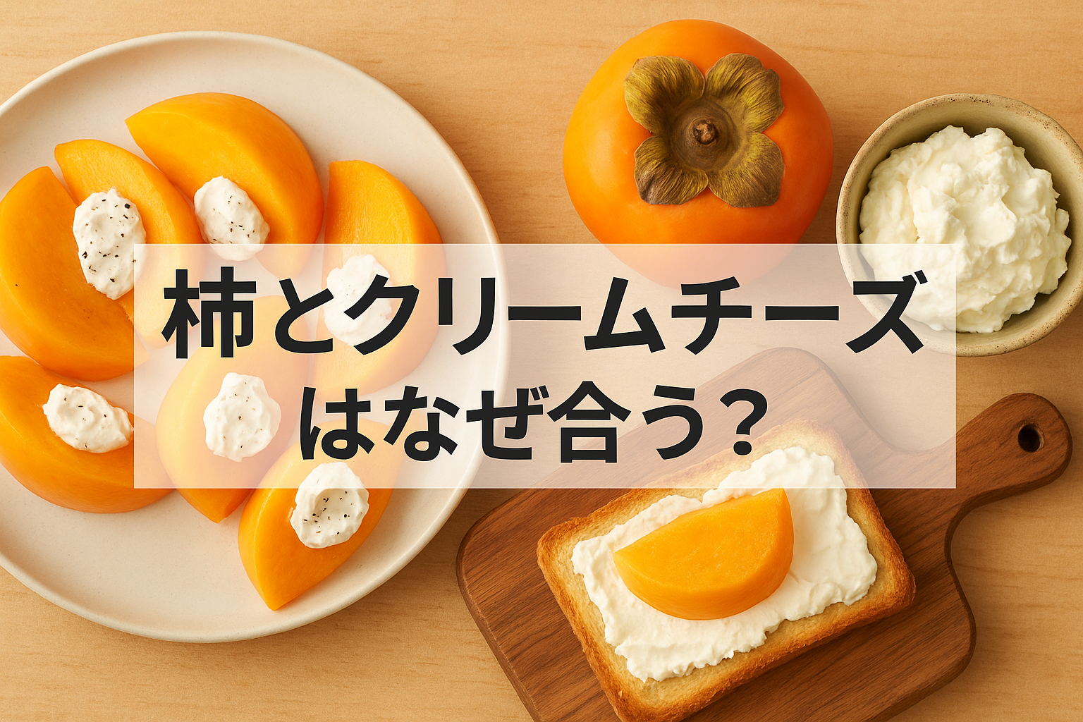 柿とクリームチーズの盛り合わせ｜秋のスイーツ＆おつまみレシピ