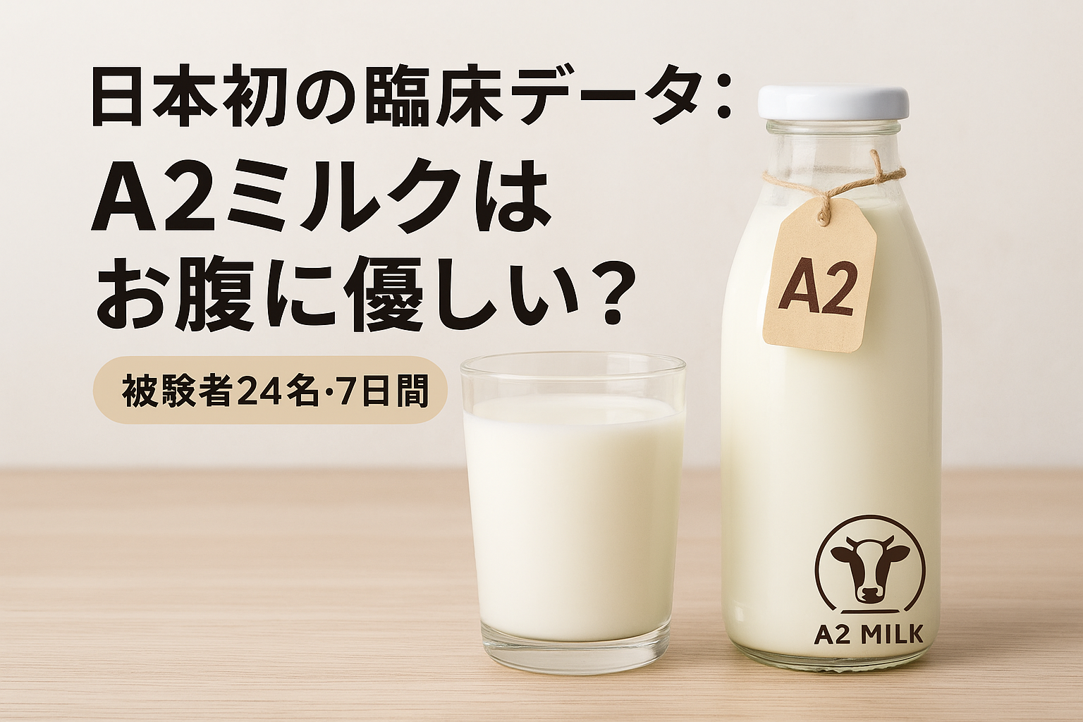A2ミルクと通常牛乳を並べた比較イメージ|日本初臨床結果