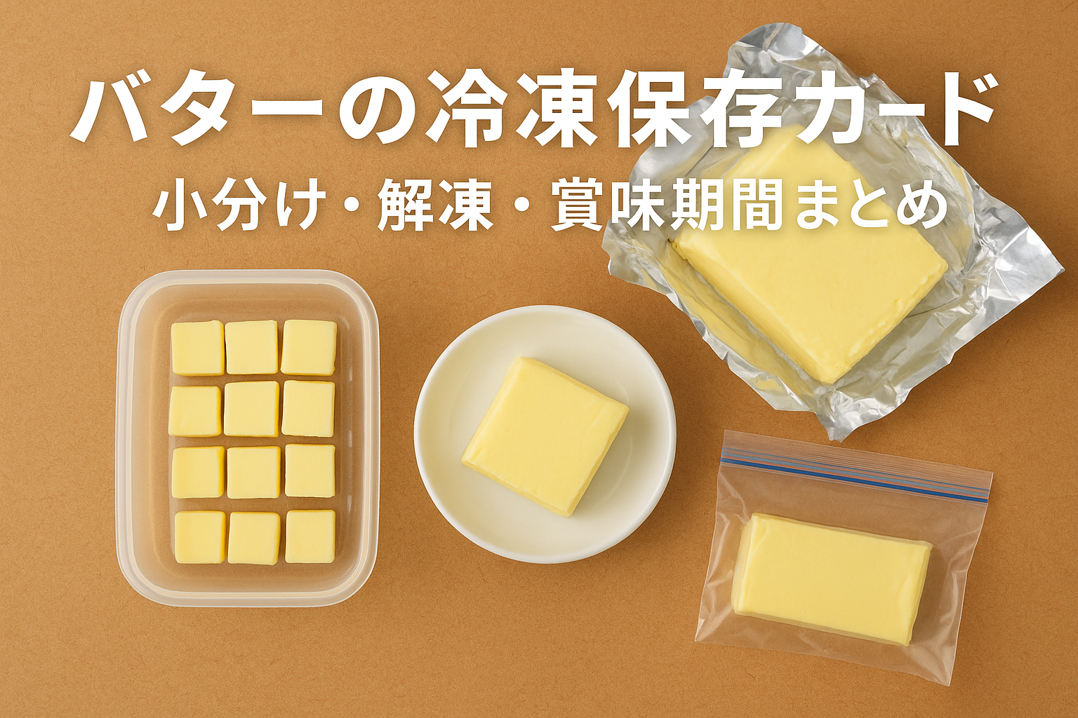 バター冷凍保存ガイド｜小分け・塊保存・解凍の手順と賞味期間