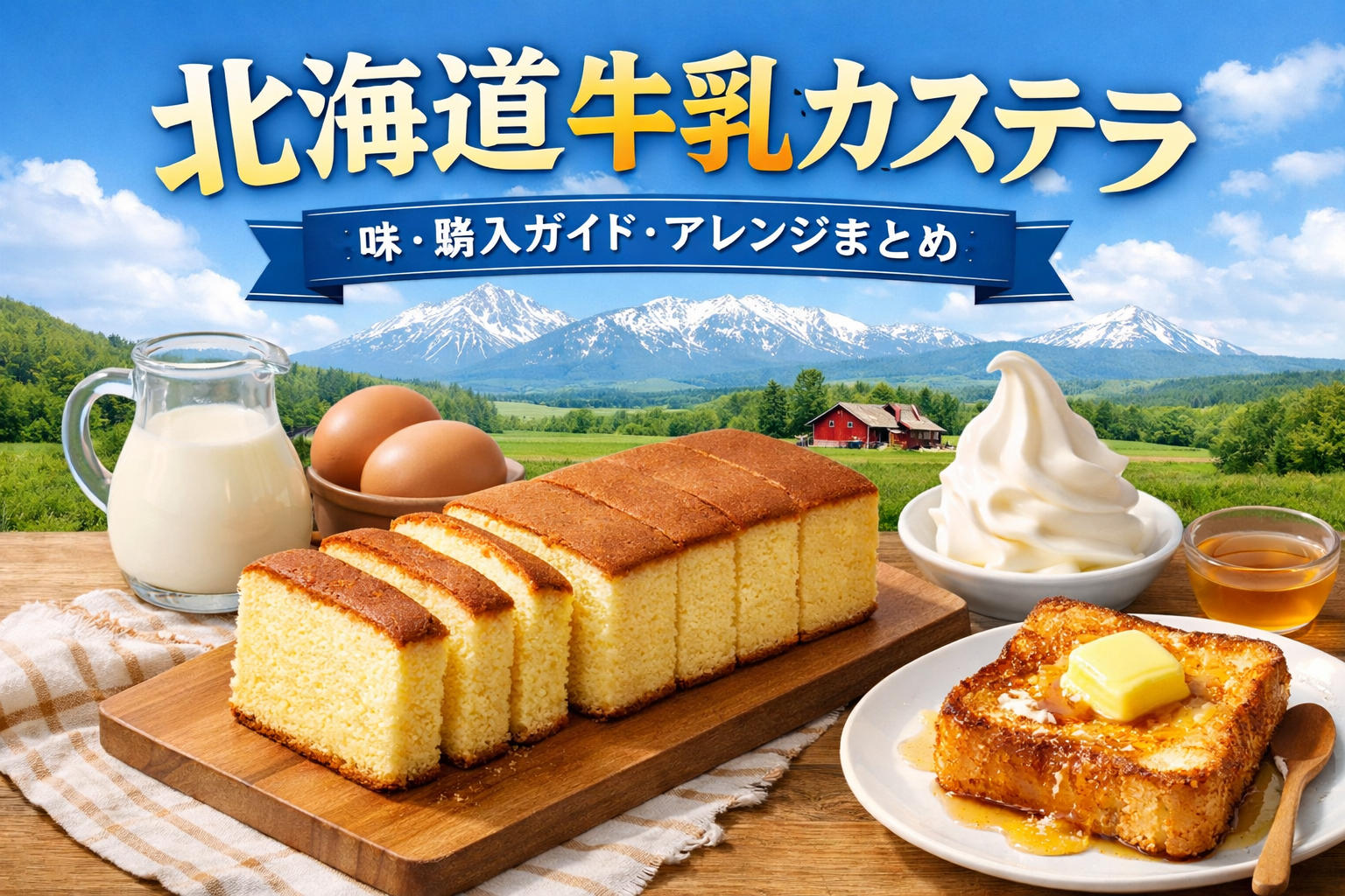 北海道牛乳カステラのしっとり食感とミルク風味が伝わる新千歳空港限定スイーツのアイキャッチ画像