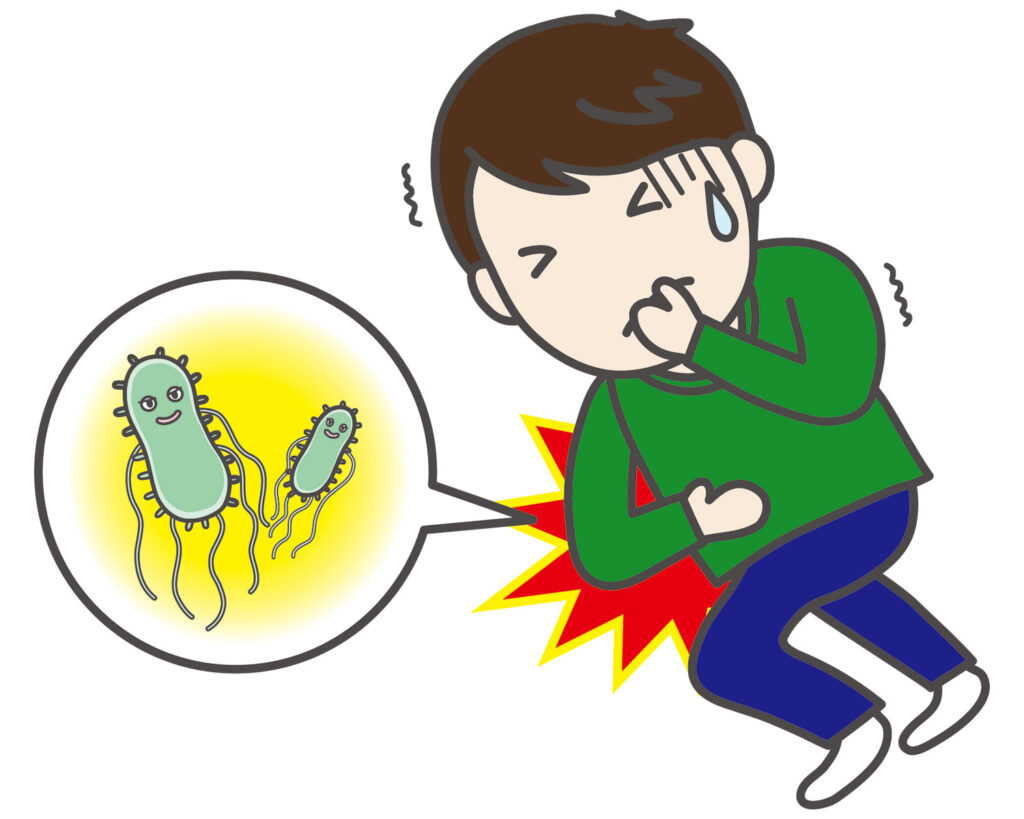 サルモネラ菌による食中毒で体調不良に苦しむ男性　衛生管理の注意喚起