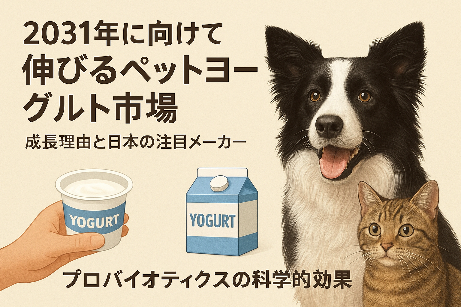 2031年に向けて成長するペットヨーグルト市場と犬猫向けプロバイオティクス