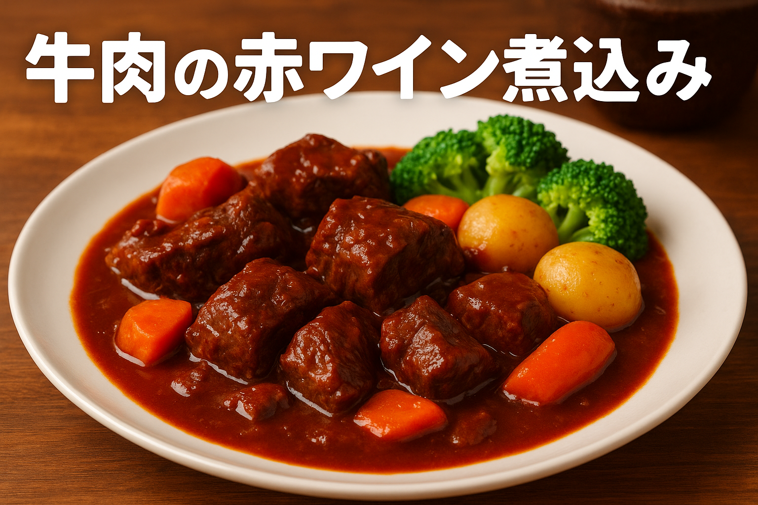 牛肉 赤ワイン 煮込み（ビーフボルドネーズ）完成写真