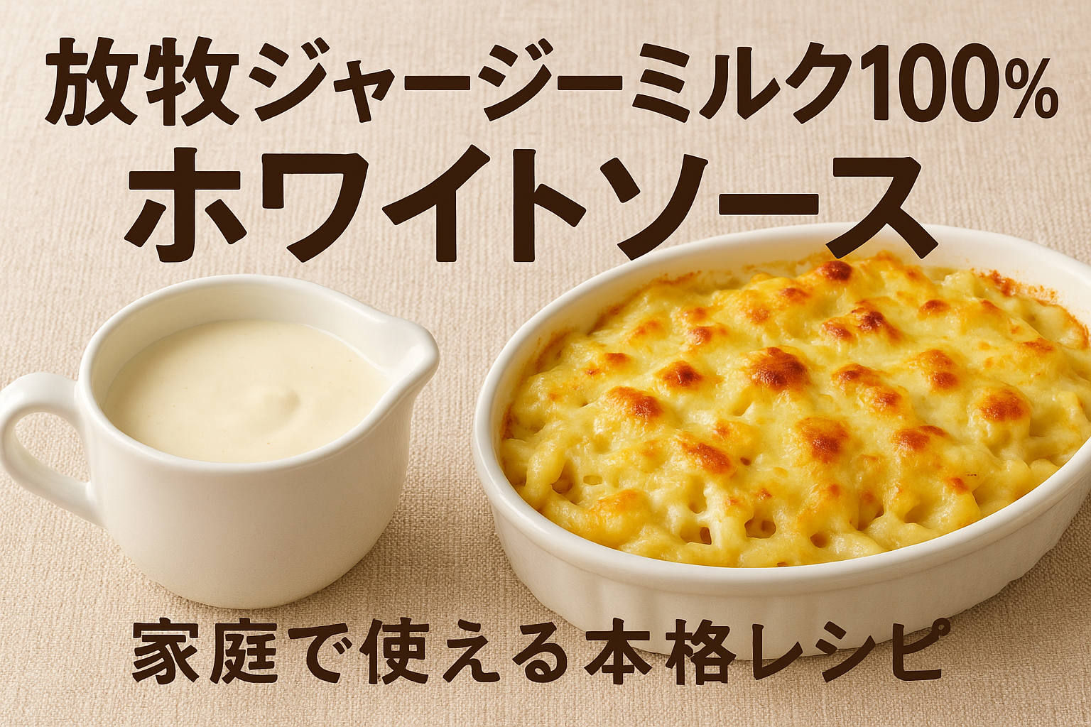 放牧ジャージーミルク100％ホワイトソースとグラタンのアイキャッチ画像｜片平ジャージー自然牧場