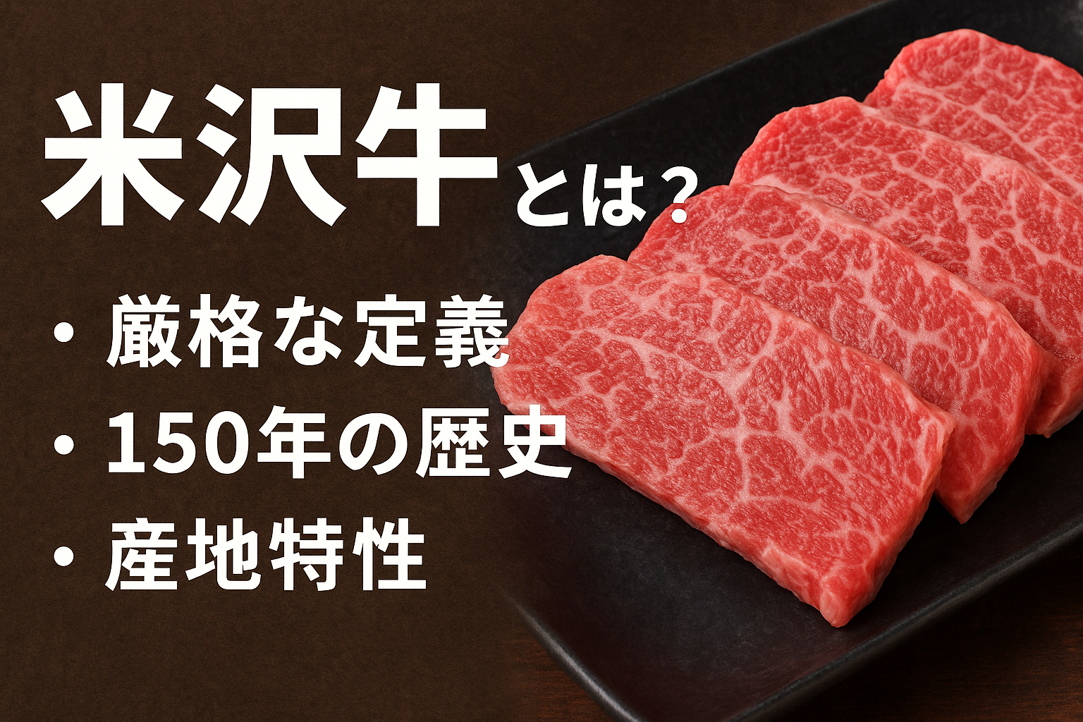 米沢牛の特徴と歴史を解説するアイキャッチ画像｜厳格な定義と産地特性を紹介