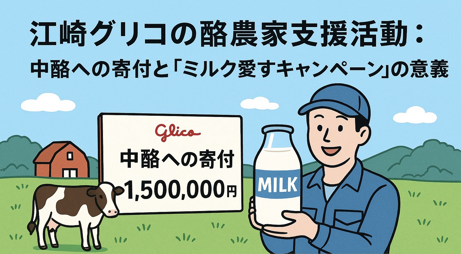 江崎グリコ 中酪 寄付 贈呈式 牧場しぼり