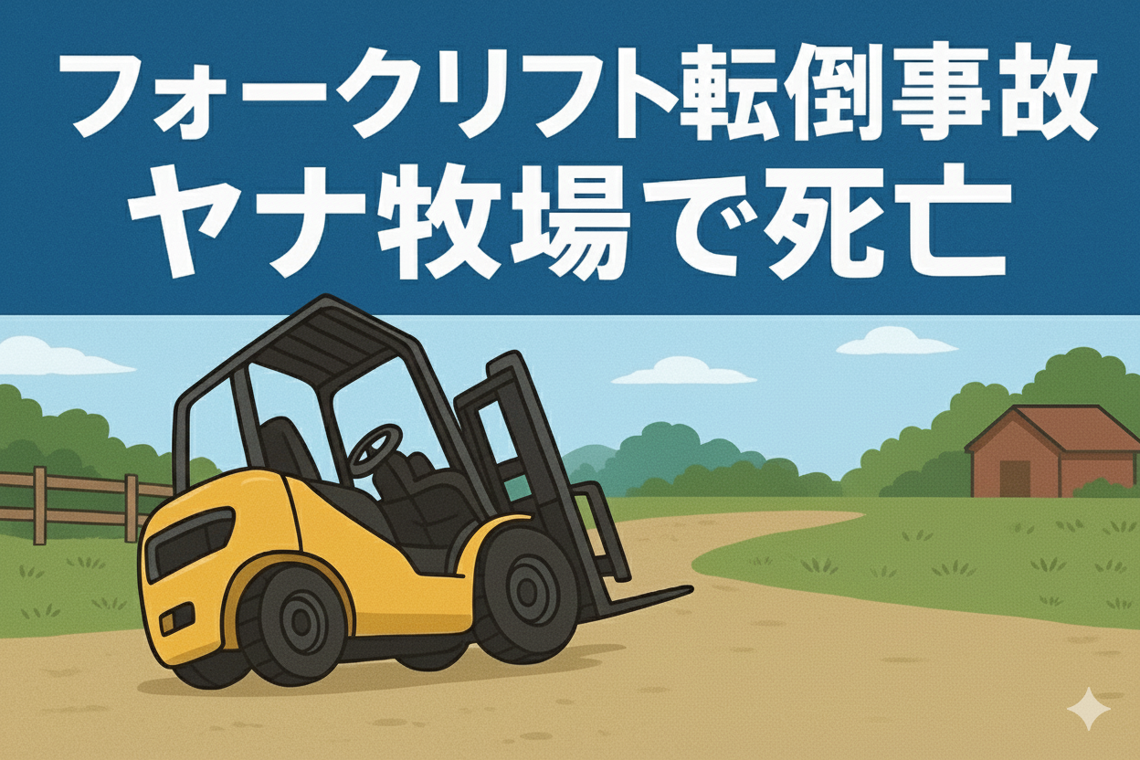 フォークリフト横転事故のイメージ画像｜愛知県新城市ヤナ牧場の事故事例と安全対策