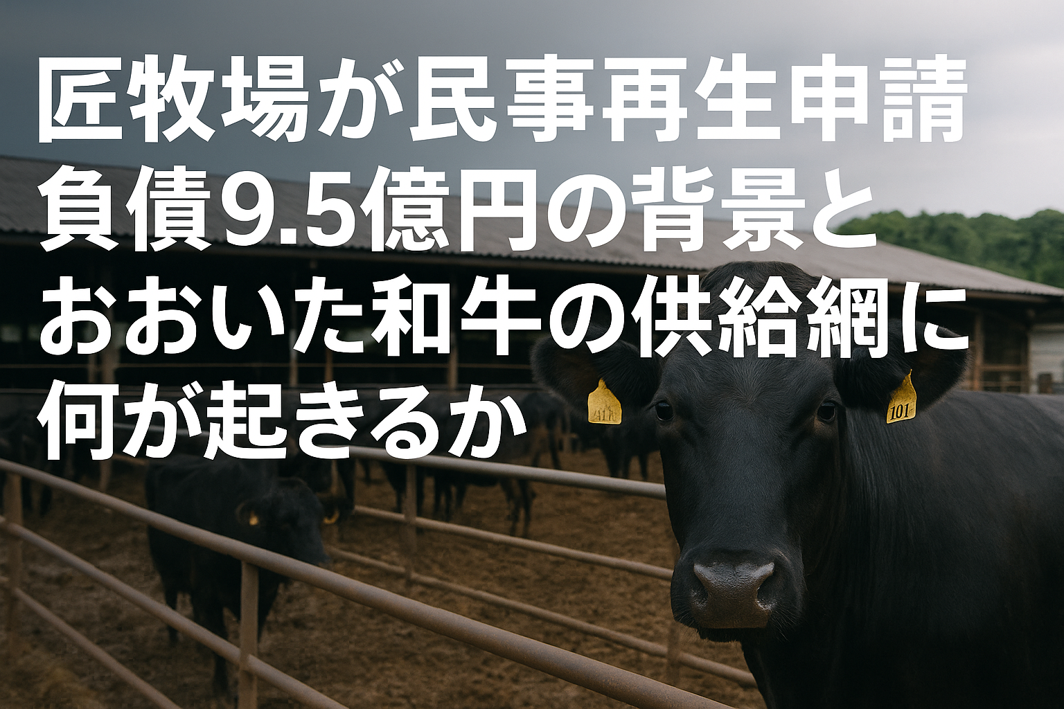 匠牧場が民事再生申請、負債9.5億円でおおいた和牛の供給網に影響が懸念される肥育牧場の牛舎風景