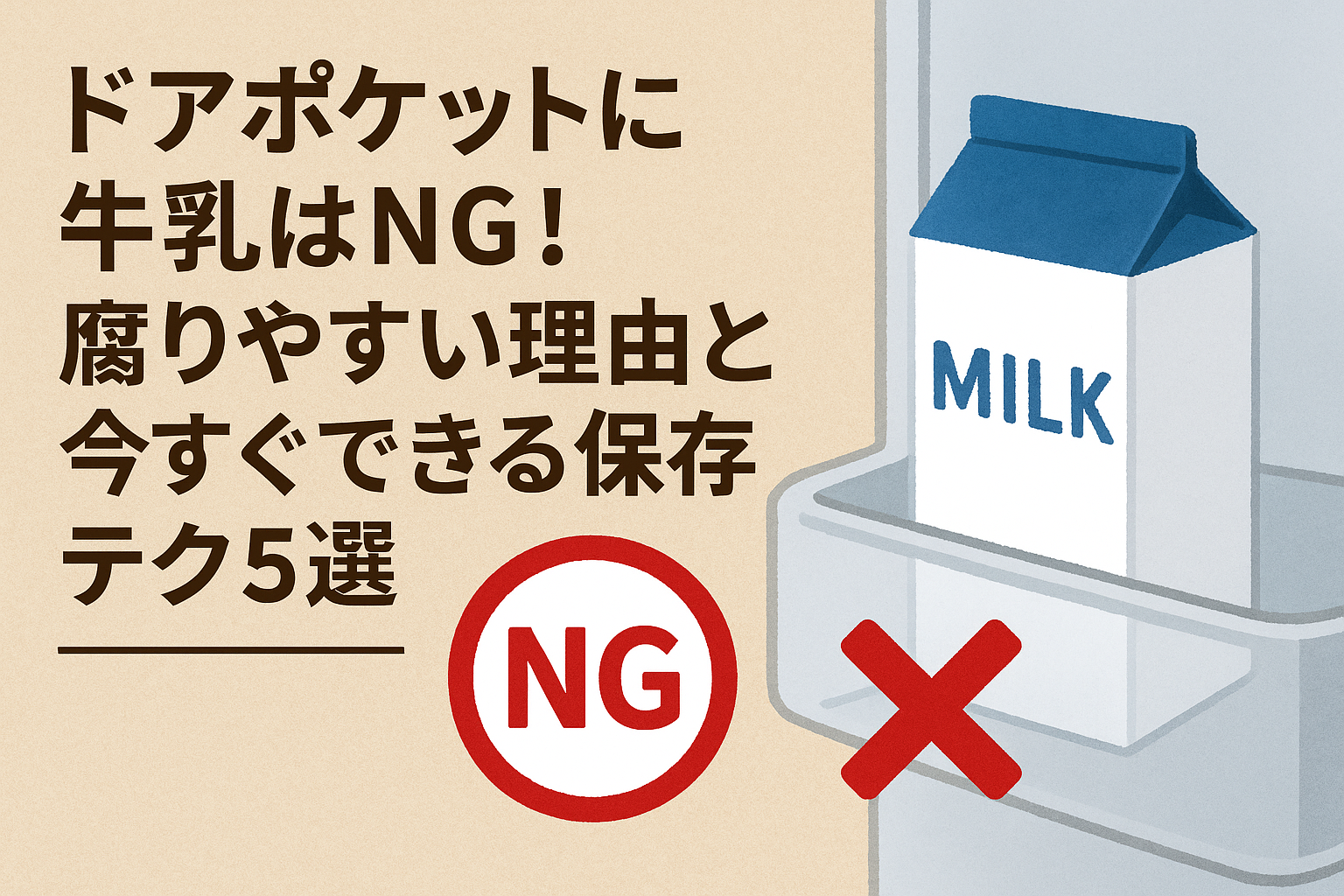 ドアポケットに牛乳はNG｜腐りやすい理由と正しい冷蔵保存方法